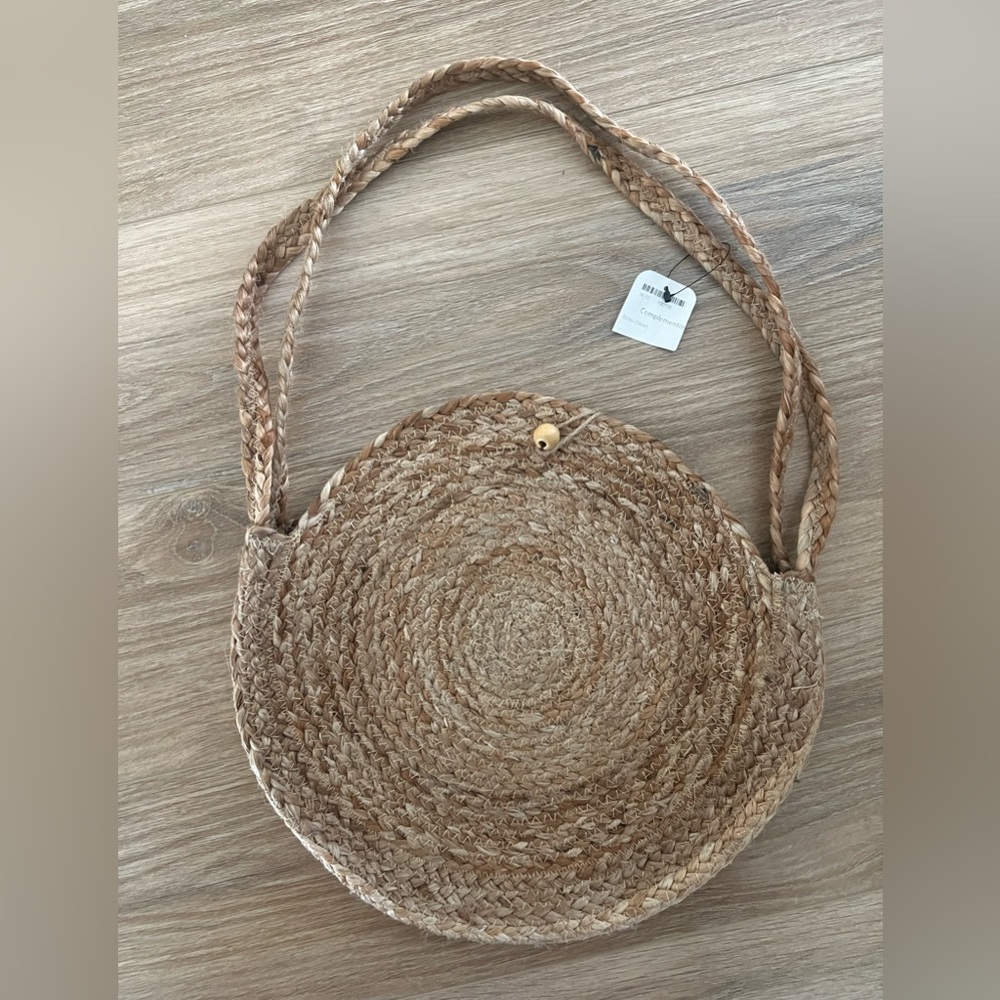 circular knitted jute boho bag